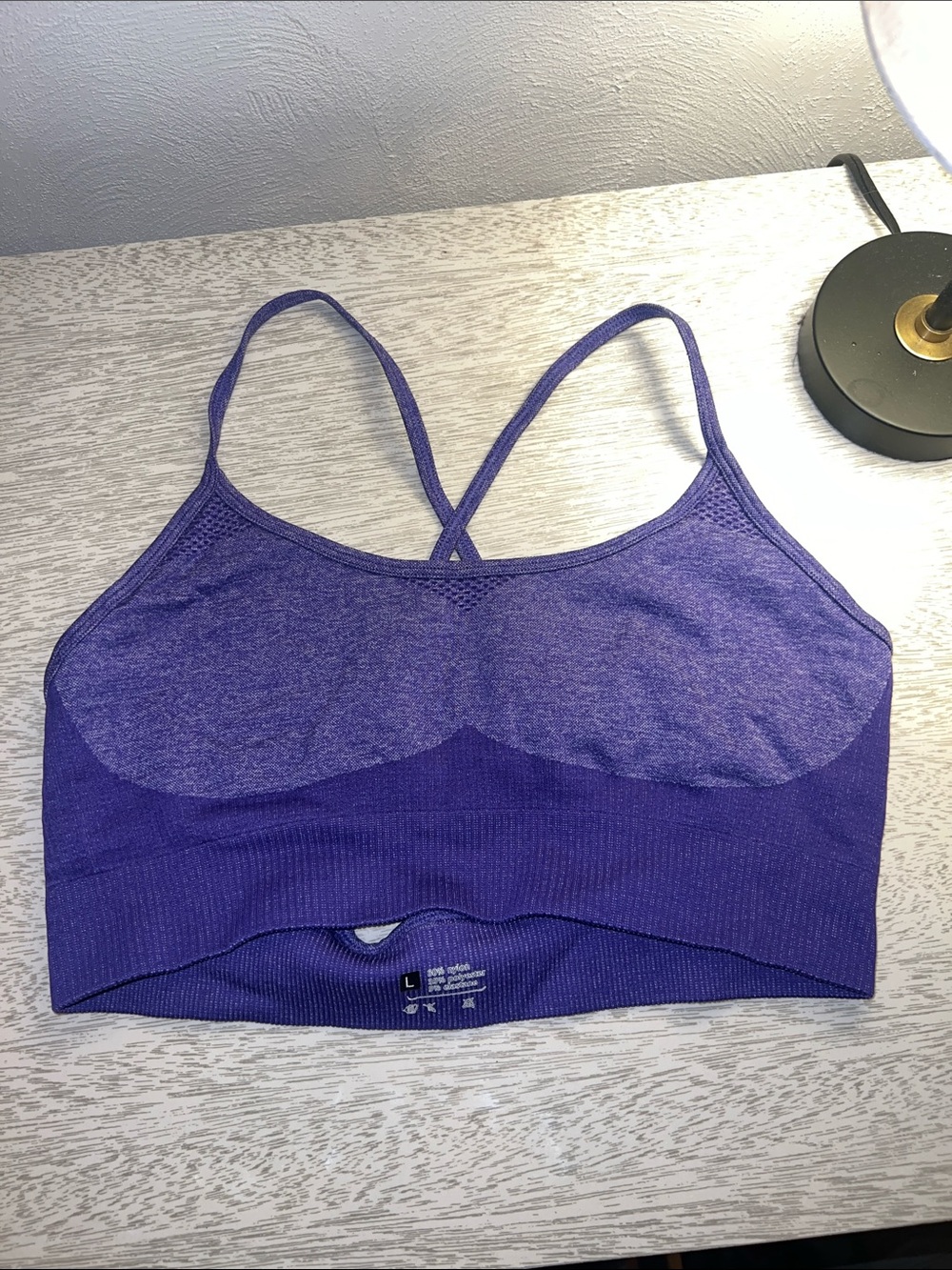Purple Seamless Strappy Sports Bra - Women